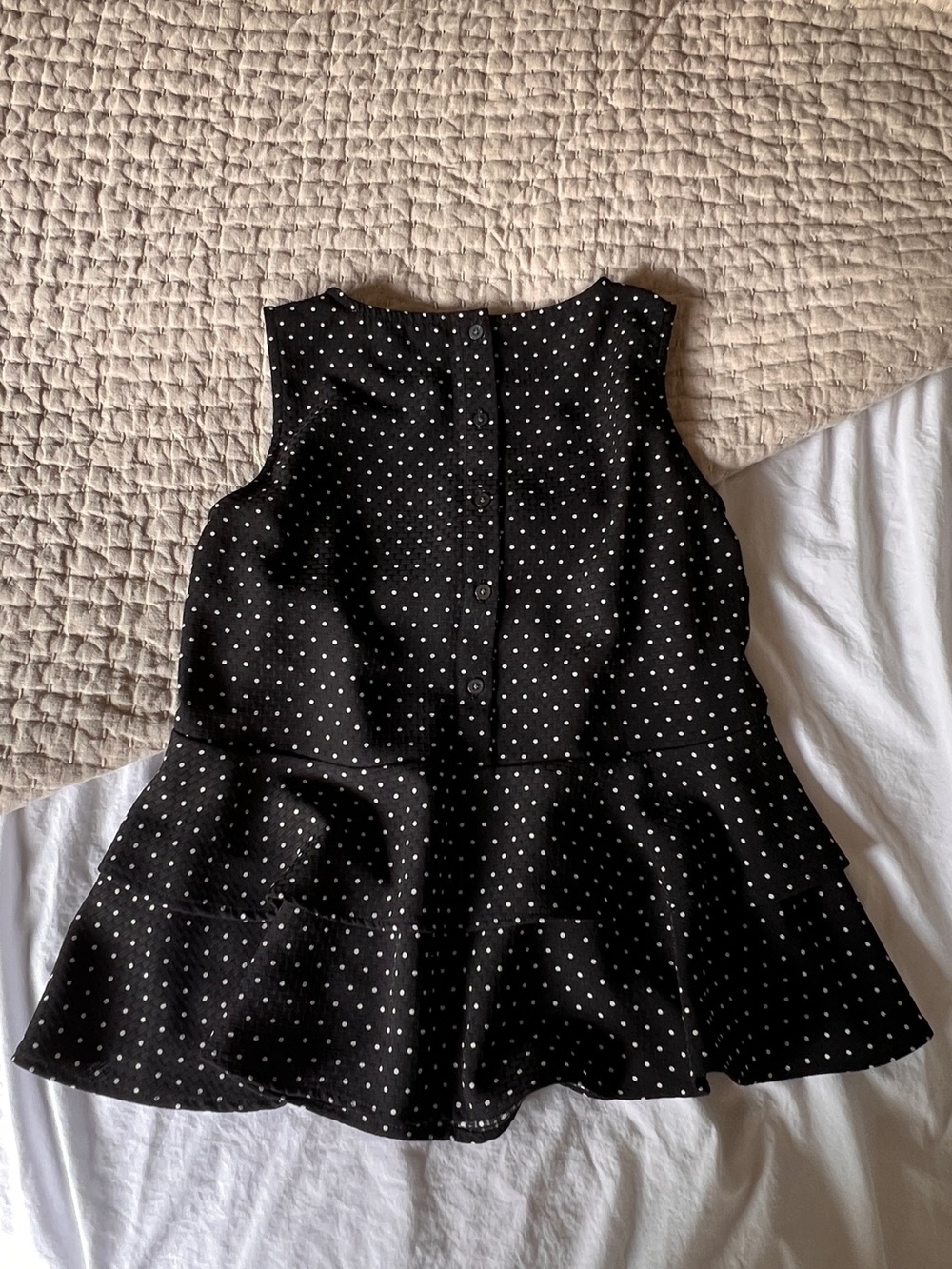 LOFT Black Polka Dot Sleeveless Camisole Blouse
